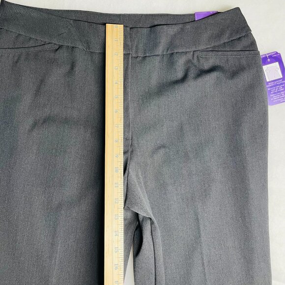 NWT Investments Womens Gray Slimming Front Panel Flared Leg Dress Pants Sz 14L - Picture 4 of 9